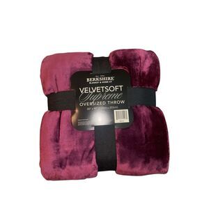 Berkshire Super Oversized 60" x 80" Velvet Soft Supreme Throw Blanket Berry NWT